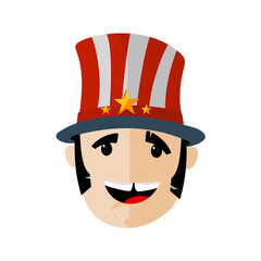 Cartoon Abraham Lincoln with Top Hat – Cute Flat Vector Character Illustration