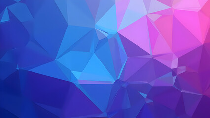 Obraz premium A mesmerizing geometric background with angular, faceted shapes in vibrant shades of blue, purple, and pink, creating a modern, crystalline effect.