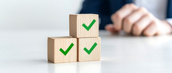 Wooden Blocks Checkmarks