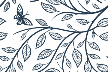 seamless background with leaves