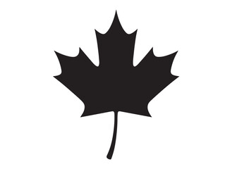 maple leaf logo silhouette vector design, maple leaf black silhouette logo icon, black maple leaves vector illustration, maple leaf canadian icon logo isolated on white background