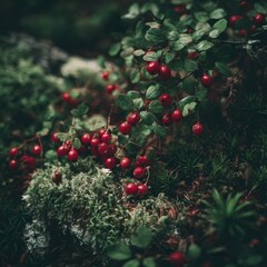 Wild Berries on Mossy Ground