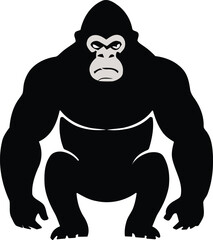 A powerful silhouette of a gorilla, showcasing strength and dominance. This design is perfect for fitness brands wildlife conservation projects