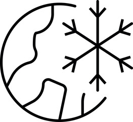 Global Cooling Outline Image for Graphic and Web Design, Apps, Adverts, Various Cards