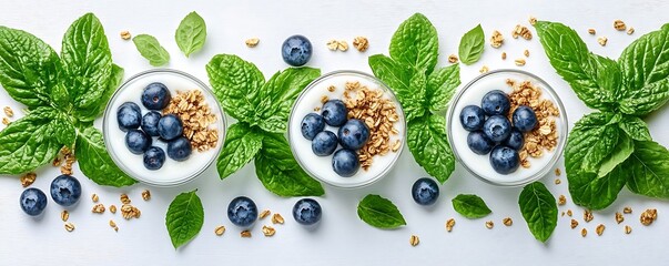 Healthy blueberry yogurt granola