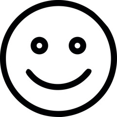 Fototapeta premium Smiley Face Icon – Simple Happy Face Outline Emoji Symbol for UI, Stickers, and Graphic Design