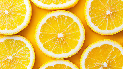 Vibrant citrus fruit slices in seamless pattern – colorful lemon, lime, orange, and grapefruit cross sections on white background for summer food, healthy diet, vegan ingredients, natural texture