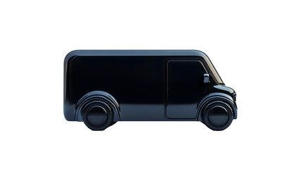 Modern electric van silhouette.  Sleek, dark vehicle