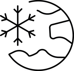 Global Cooling Minimalistic Linear Sign for Web and Graphic Design, Apps, Banners, Social Network and Cards