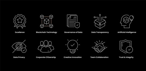 Innovation, Collaboration, and Trust. Visuals Highlighting Creative Strategy, Team Synergy, and Ethical Business Culture
