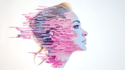 Woman profile, digital art