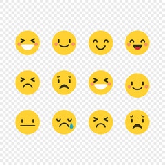 Fototapeta premium Feedback emoji icons vector. Collection of emoji reactions for social media