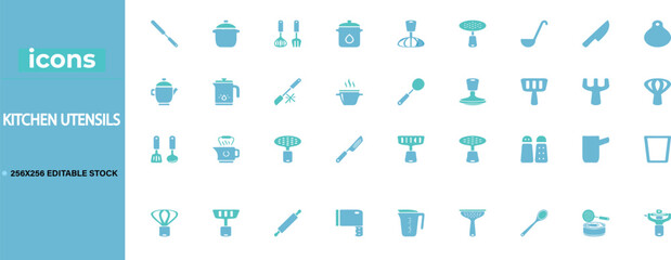 Explore detailed kitchen utensils vector illustrations. Perfect for cooking blogs, recipes, and culinary designs. EPS file available.