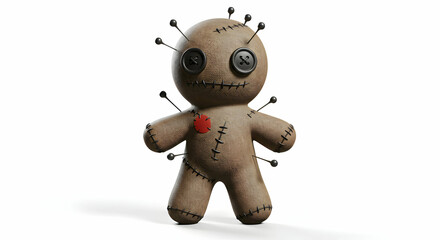 Voodoo Doll 3D Render Pins Witchcraft Occult