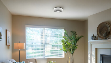 Ceiling-mounted smoke detector for fire alarms triggered by smoke as a safety alert