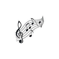 Music notes vector isolated on white