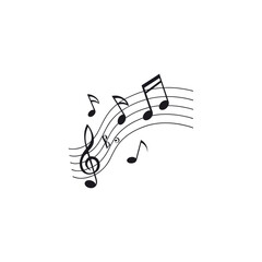Music notes vector illustration on background