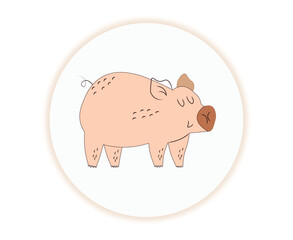 Pig vector sticker