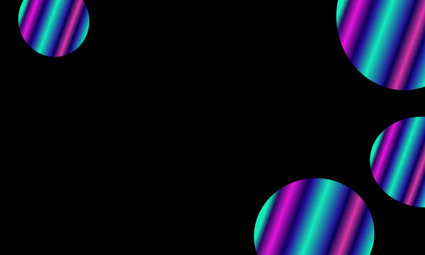 black background presentation template with neon gradient bibbles