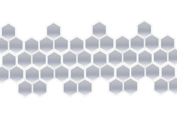 Hexagon Blocks White Abstract Background. Hexagonal Technology Minimal Design