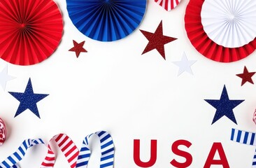 Obraz premium Handmade 4th of July Decorations Flatlay