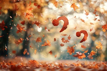 Autumn leaves fall, question marks