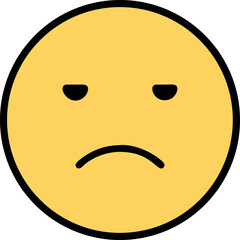 Sad Yellow Emoji Icon with a Disappointed Expression