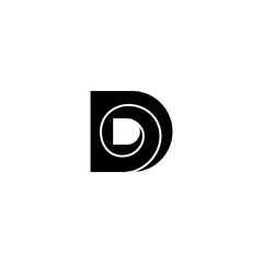 Black Initial D SPIRAL, D Logo. Abstract Monogram Logomark for Growing Business, Branding, Identity, Marketing.