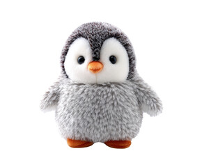 Cute penguin plush toy for cozy decoration and gifting on a transparent background, cut out