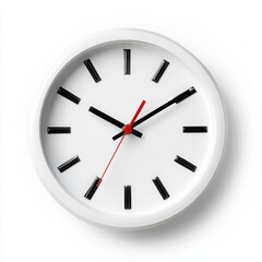 Clock with hands showing time on a white background
