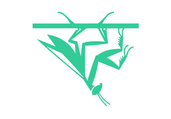 Mantis Flat Illustration Vector Isolated by AZ for Books, Arts, Design and Decoration Graphic Asset