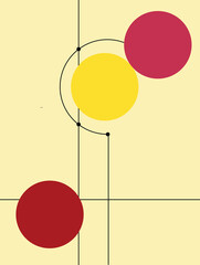 Minimalist abstract layout with geometric circle design