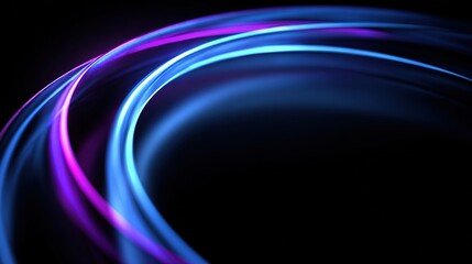 Fototapeta premium Futuristic neon shapes in blue and purple glow, symbolizing digital energy and innovation