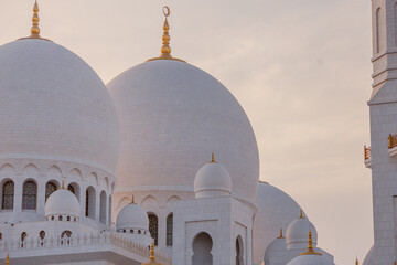 Abu Dhabi, April 27, 2025: Sheikh Zayed Mosque view during sunset