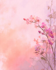 Fototapeta premium A pink background with a flower on it