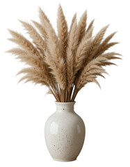 Naklejka premium Ceramic vase with dried pampas grass, modern boho style