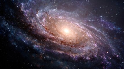 Fototapeta premium A High Resolution image of spiral Galaxy with Stars Background Shining Nebula Deep Space with Galaxy Stardust, Looped.