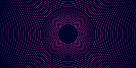Dark abstract background with glowing circles. Swirl circular lines element. Shiny lines. Futuristic technology concept. Suit for banner, brochure, presentation, corporate vector circle swirl