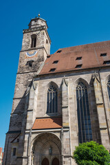 St. George's Minster in Dinkelsbühl's old town under a blue sky