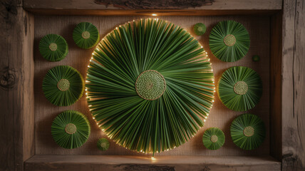 Repeated Nowruz wheatgrass symbol display