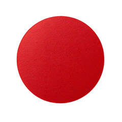 Blank red round adhesive paper sticker label isolated on white background