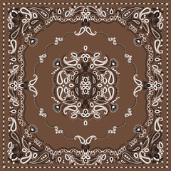 Ornamental paisley graphic for bandana or any design