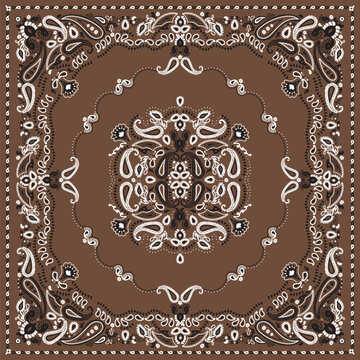 Ornamental paisley graphic for bandana or any design