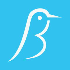 Bird logo design, letter b logo, simple bird logo.