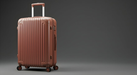 Brown suitcase, Luggage, Travel bag, Brown Suitcase on Gray Background