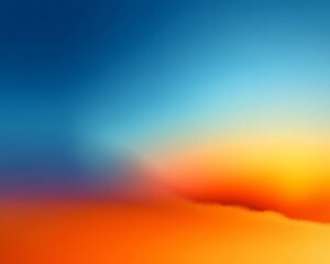 Fototapeta premium Vibrant Sunset Sky with Orange Blue and Yellow Hues