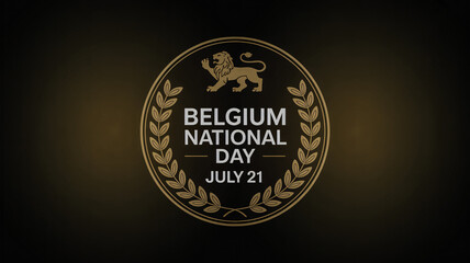 Round label design for Belgium National Day July 
