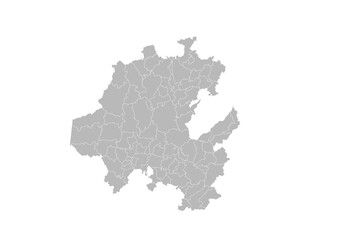 Hidalgo, Mexico – administrative vector map with municipality boundaries (Web Mercator projection, PPT-compatible & fully editable)