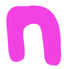 Abstract digital paint shapes solid gouache style collage elements