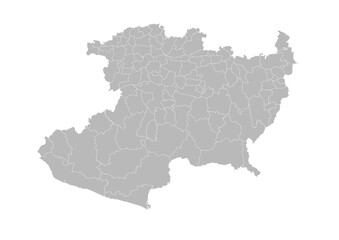 Michoacan, Mexico – administrative vector map with municipality boundaries (Web Mercator projection, PPT-compatible & fully editable)